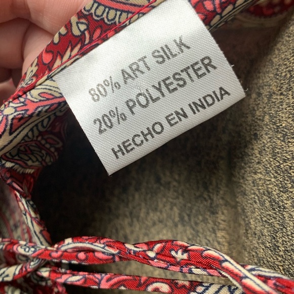 Bohemian Silk Red Paisley Halter Dress - Picture 4 of 5